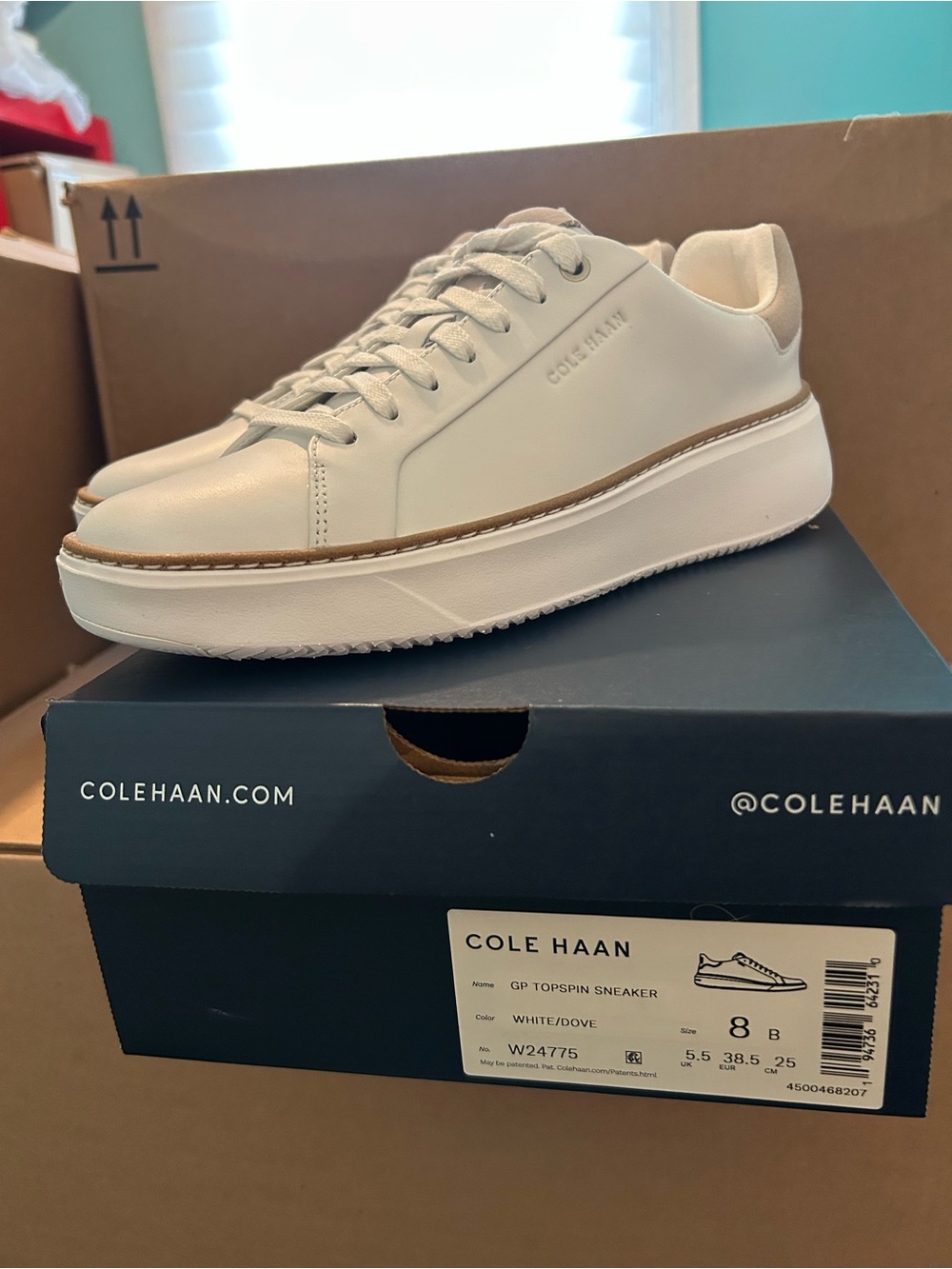 Cole Haan White/Dove Low-Top Leather Sneaker